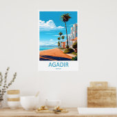Agadir Travel Print Wall Art Agadir Wall Hanging ポスター (キッチン)