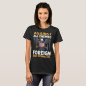 Against All Enemies Foreign And Domestic Veteran s Tシャツ (正面フル)