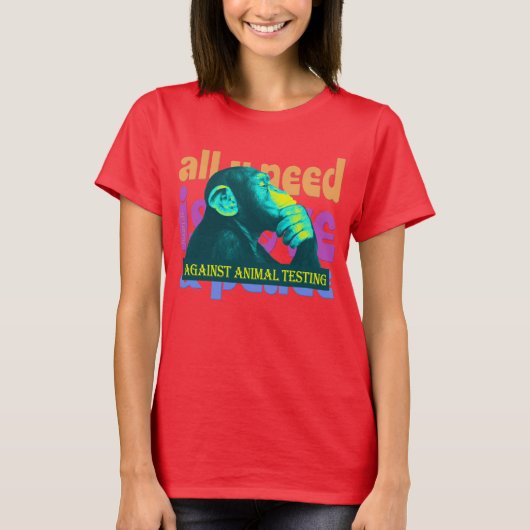 AGAINST ANIMAL TESTING - 02w Tシャツ (正面)