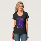 Against Domestic Violence Mandala purple ribbon Tシャツ (正面フル)