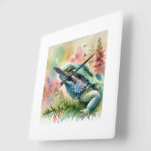 Agama de Bribon 061024AREF124 - Watercolor スクエア壁時計 (傾斜)