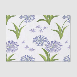 agapanthus African lily flowers seamless pattern 薄葉紙