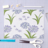 agapanthus African lily flowers seamless pattern 薄葉紙 (クラフト)