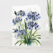Agapanthus - Watercolor flowers iPad mini cover カード (正面)