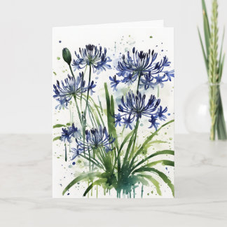 Agapanthus - Watercolor flowers iPad mini cover カード