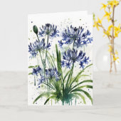 Agapanthus - Watercolor flowers iPad mini cover カード (黄色い花)