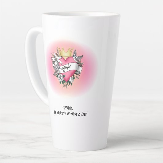 Agape Love Tattoo Graffiti カフェラテマグ (左アングル)