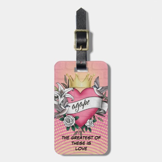 Agape Love Tattoo Graffiti ラゲッジタグ (正面縦)