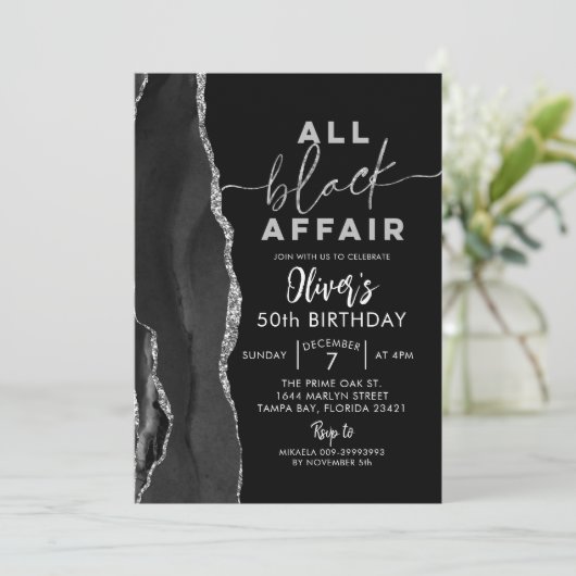 Agateすべての黒い浮気大人の誕生日パーティー 招待状 (スタンド正面)