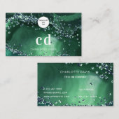 Agateグリーンロゴモノグラム 名刺 (正面/裏面)