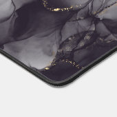 Agateグレーと黒の大理石の名前をカスタムする文字 デスクマット (コーナー)