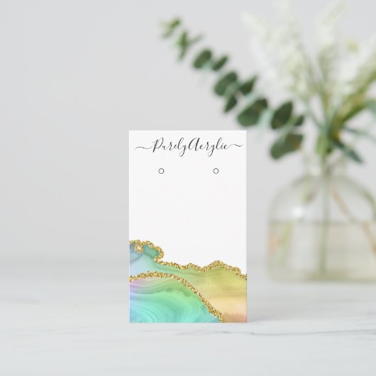 Agateジュエリー表示カード 名刺 (スタンド正面)