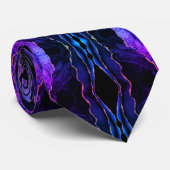 Agateネイビーブルー金ゴールドライトモダンネックタイ ネクタイ (ロール)