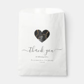 Agateハートスクリプトありがとうブラック金ゴールド結婚ズ フェイバーバッグ (正面)