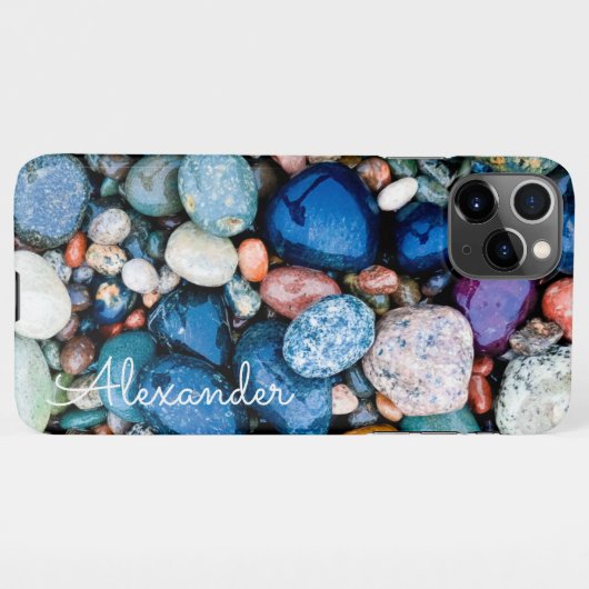 Agateパーソナライズされた手書き名前トレンディーモダン iPhoneケース (裏面横)