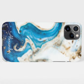 Agateパーソナライズされた手書き名前トレンディーモダン iPhoneケース (裏面横)