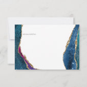 AgateピンクパープルフローラRSVP結婚のカードスモール 招待状 (裏面)