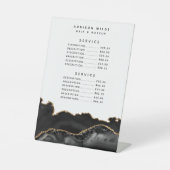 Agateブラックと金ゴールドマーブルサービスの価格 台座サイン (正面)