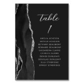 Agateブラックシルバーモダンスクリプ結婚ト テーブルナンバー (裏面)