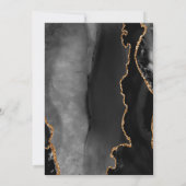 Agateブラック金ゴールドモダンスクリプ結婚ト セーブザデート (裏面)