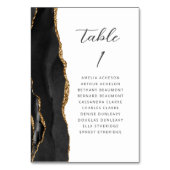 Agateブラック金ゴールドモダンスクリプ結婚ト テーブルナンバー (裏面)