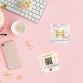 Agate大理石バラロゴQRコードInstagram 後を追 us スクエア名刺