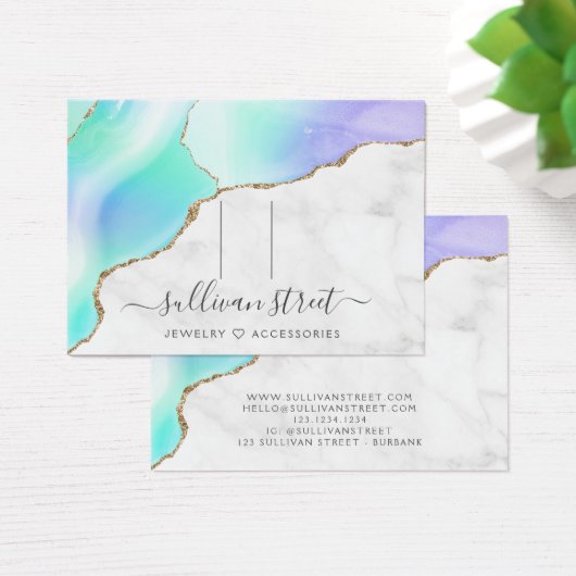 Agate大理石ヘアクリップバレットディスプレイカード (デスク)