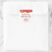 Agate金ゴールドグリッター赤い白の製品ラベル スクエアシール (バッグ)