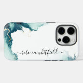 Agate エレガント Marble Pattern Monogramスクリプト Case-Mate iPhoneケース (裏面 (横))