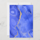 Agate モダン Blue王室の金ゴールド日付カードの保存 招待状 (裏面)