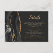 Agate Black金ゴールドブラシスクリプト結婚の詳細 エンクロージャーカード (正面)