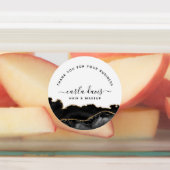 Agate Black And Marble Business Thank You ラベル (貼付)