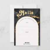 Agate Black Gold Marble Arch Manicure Display Card サンキューカード (正面)