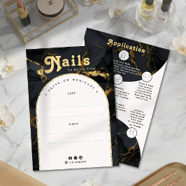 Agate Black Gold Marble Arch Manicure Display Card サンキューカード