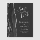 Agate Black Silver Dark Magnetic日付を保存 (正面)