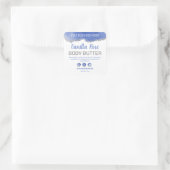 Agate Blue White Silverグリッター製品ラベル スクエアシール (バッグ)