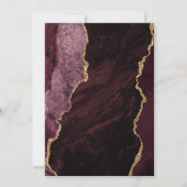 Agate Burgundyモダン金ゴールドDark Save the Date 案内状 (裏面)