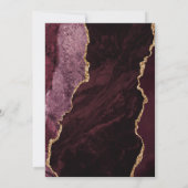 Agate Burgundy金ゴールドダークウェディング日付を保存 セーブザデート (裏面)