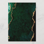 Agate Emerald Green Gold Script Wedding メニュー (裏面)