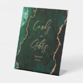 Agate Emerald Green Gold Wedding Cards Gifts 台座サイン (正面)