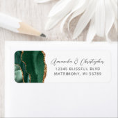 Agate Emerald Green Wedding Return Address ラベル (インサイチュ)