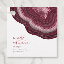 Agate GeodeグリッターサンキューバーガンディID647 フェイバータグ