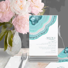 Agate Geodeグリッター結婚のティール（緑がかった色）ID647