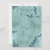 Agate Geodeグリッター結婚のティール(緑がかった色)ID647 招待状 (裏面)