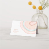 Agate Geodeグリッター結婚のテーブルバラ金ゴールドID647 プレイスカード (裏面)