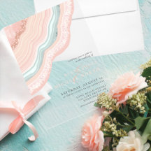 Agate Geodeグリッター結婚のバラ金ゴールドID647