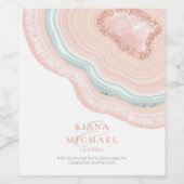 Agate Geodeグリッター結婚のバラ金ゴールドID647 ワインラベル (シングルラベル)