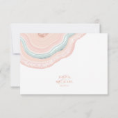 Agate Geodeグリッター結婚のバラ金ゴールドID647 出欠カード (裏面)