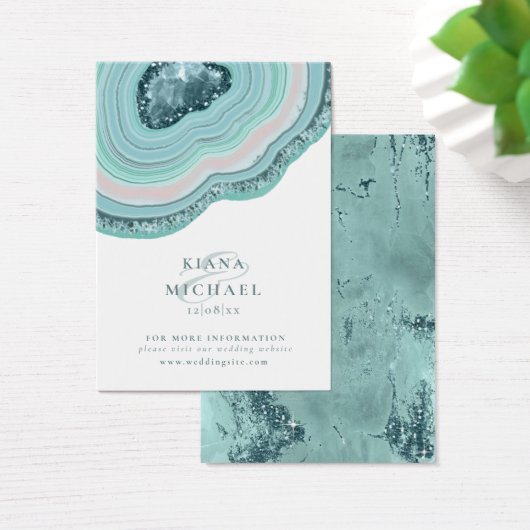 Agate Geodeグリッター結婚のWebサイトティール（緑がかった色）ID647 (デスク)