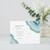 Agate Geodeグリッター結婚ズサンキューティール(緑がかった色)ID647 案内ポストカード (スタンド正面)